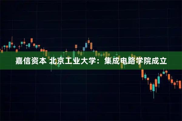 嘉信资本 北京工业大学：集成电路学院成立